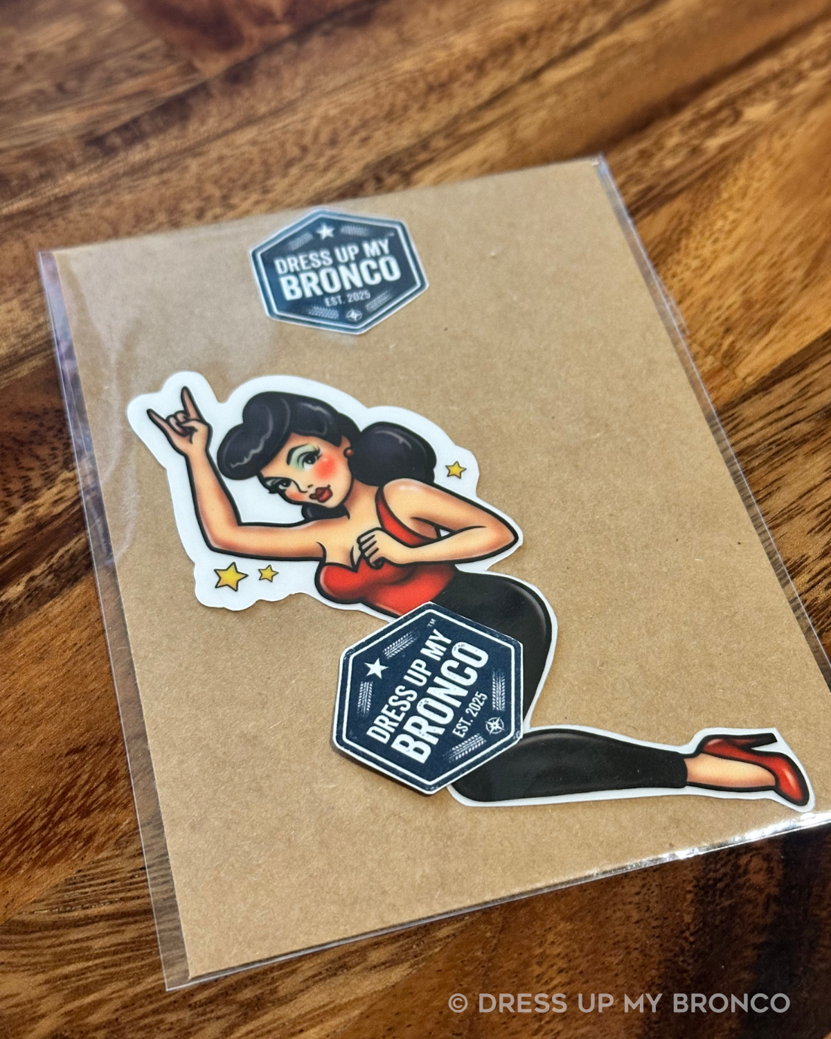 Bronco Bombshell — Bronco Emblem Vinyl Decal (Pin-Up Edition)