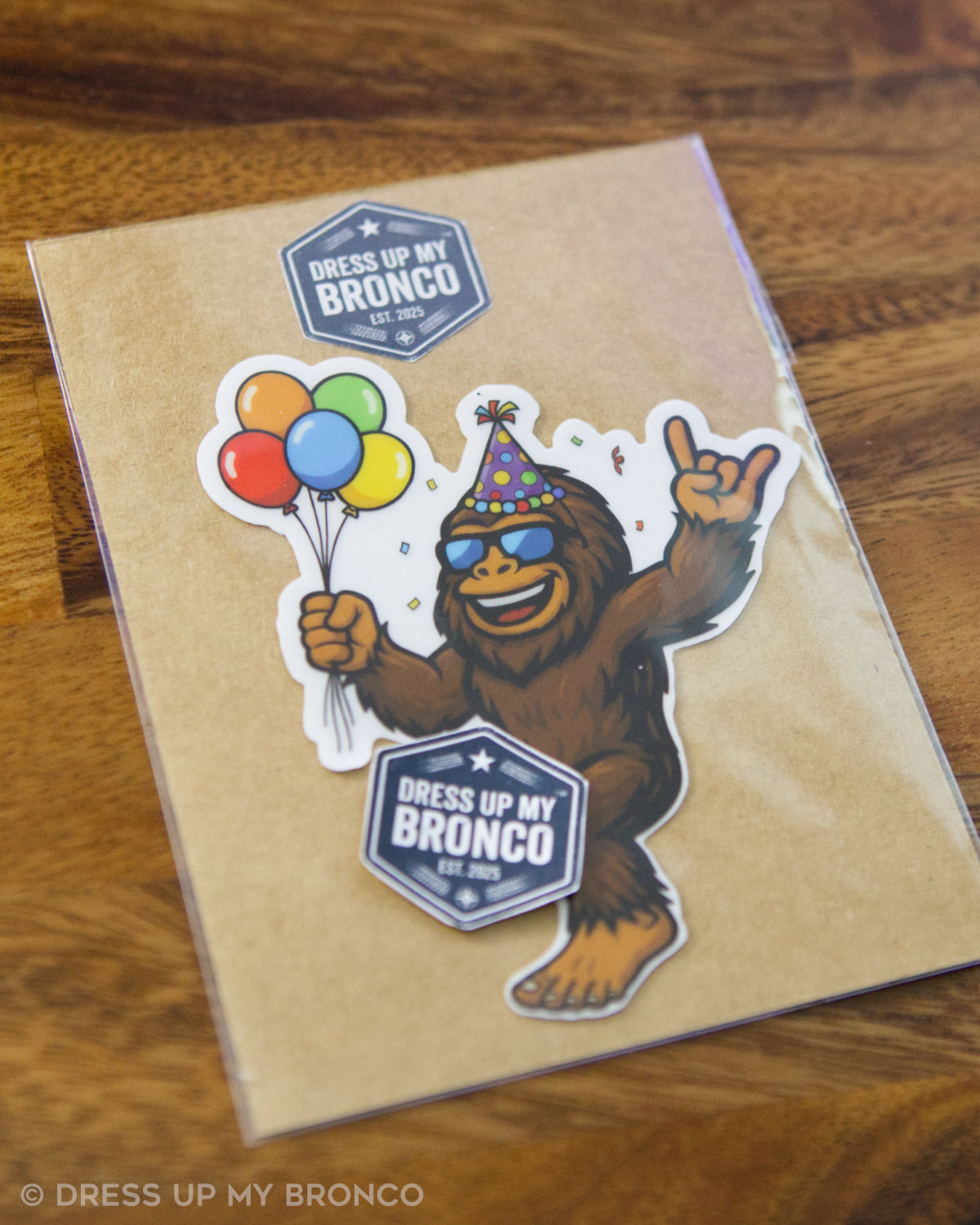 Birthday Bash Sasquatchy — Bronco Emblem Vinyl Decal (Birthday Edition)