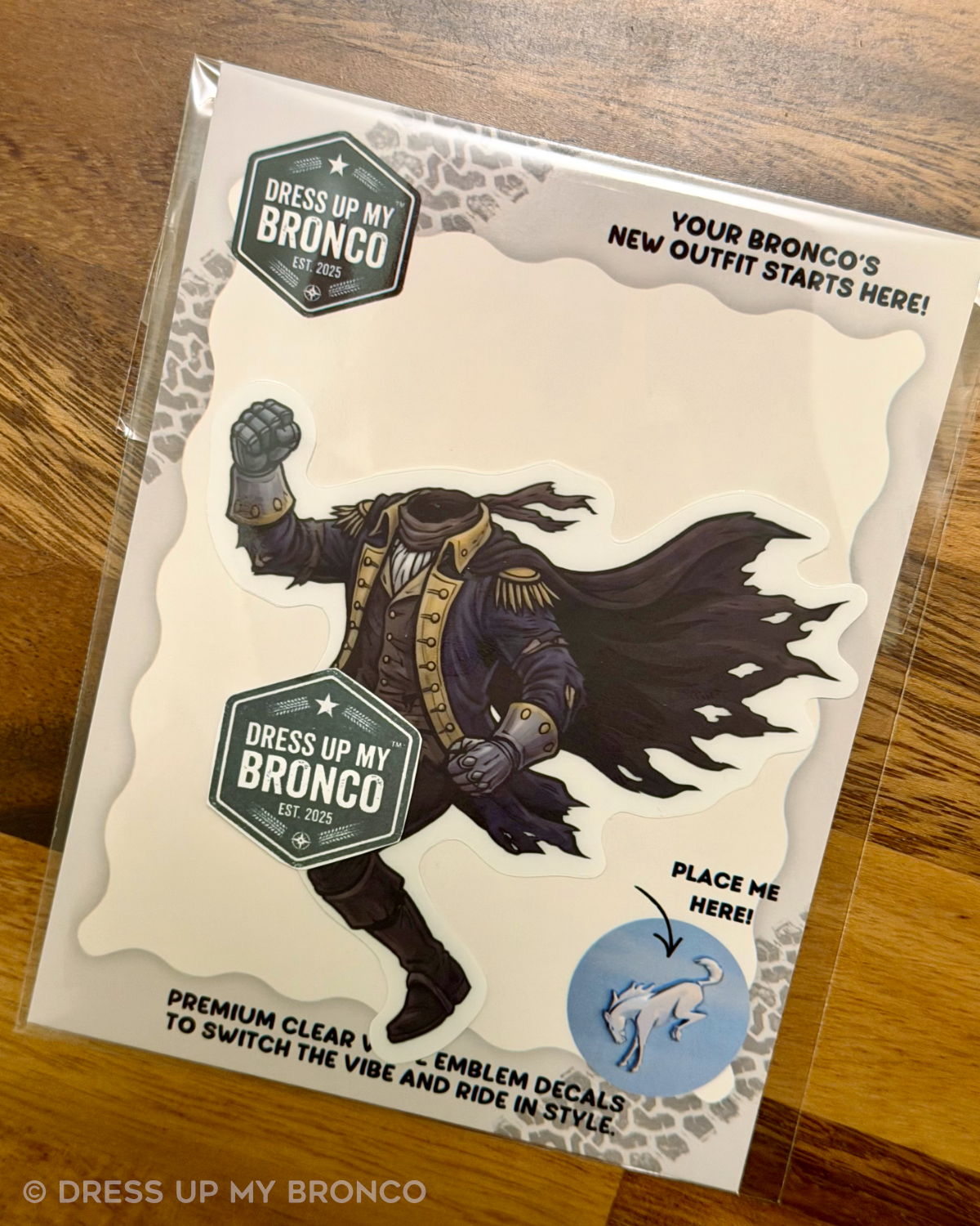 Headless Horseman — Bronco Rear Emblem Vinyl Decal