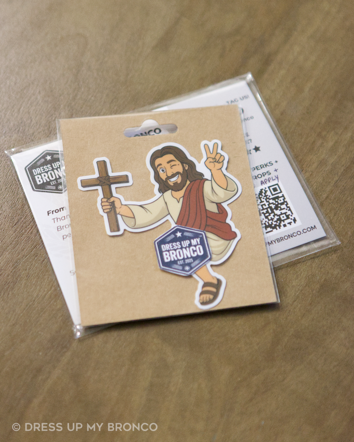 Jesus Take the Wheel — Bronco Emblem Vinyl Decal (Faith + Easter Edition)