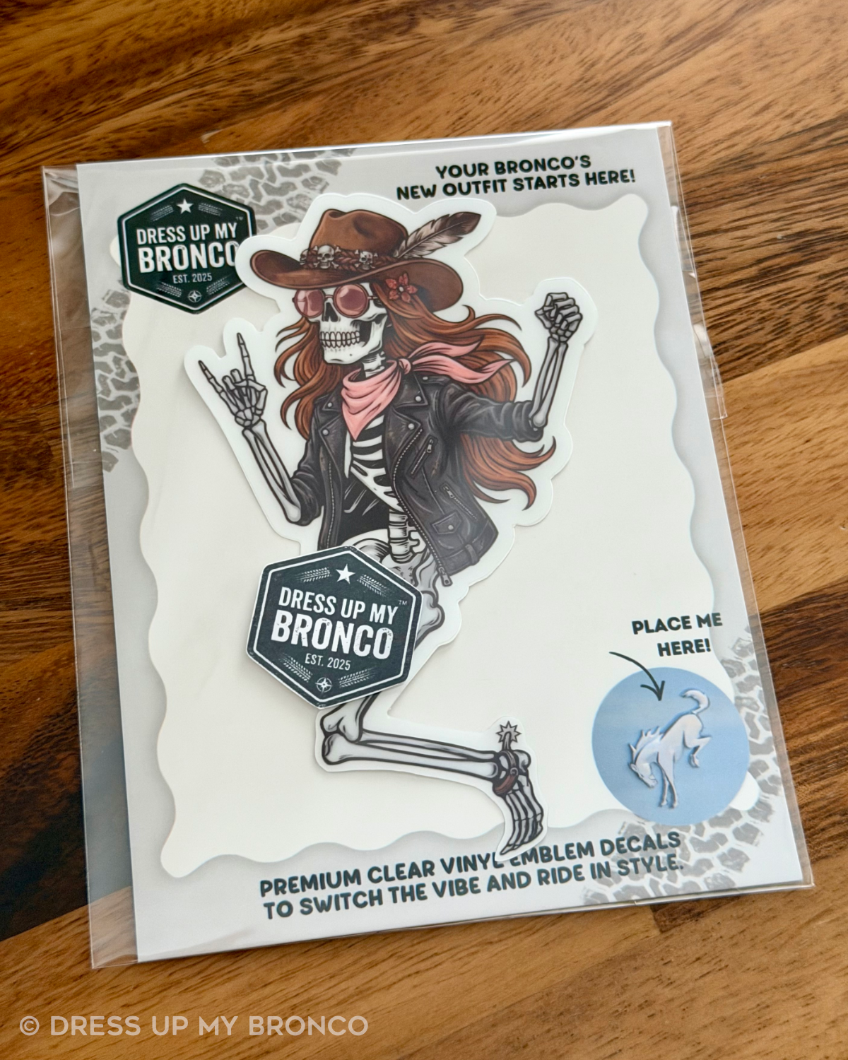 Outlaw Bones Babe — Bronco Rear Emblem Vinyl Decal