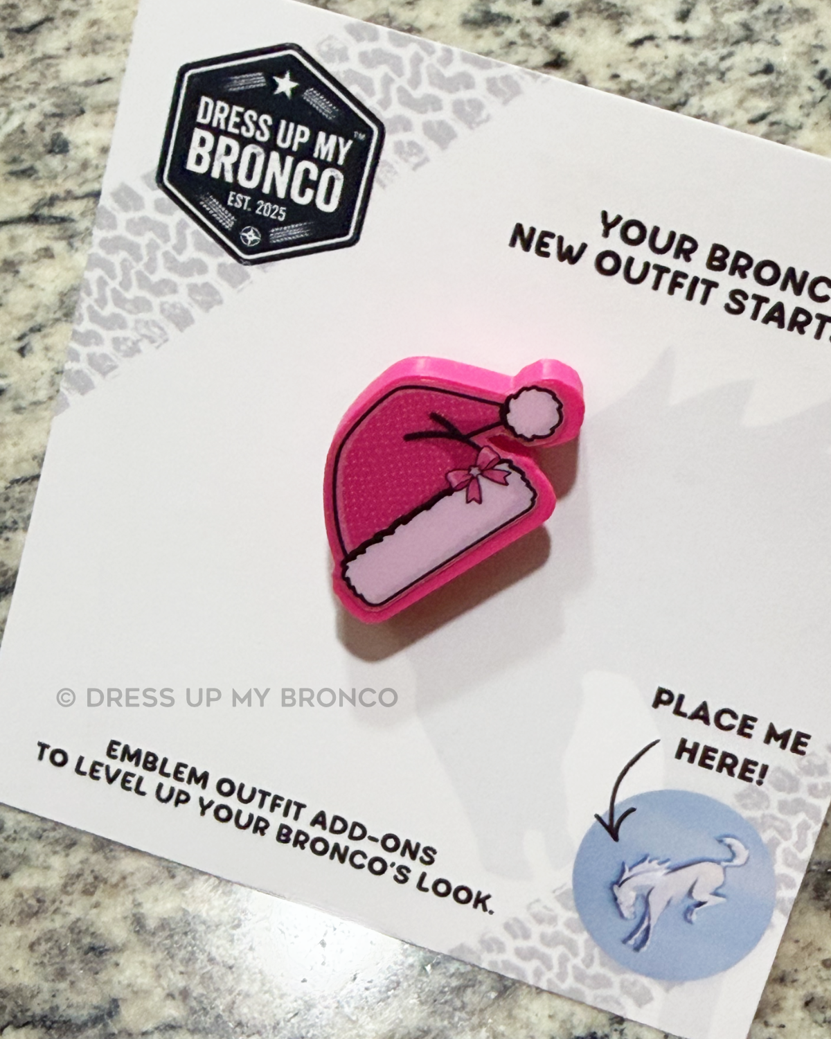 Bucking Claus: Hot Pink — Bronco Rear Emblem Santa 3D Hat