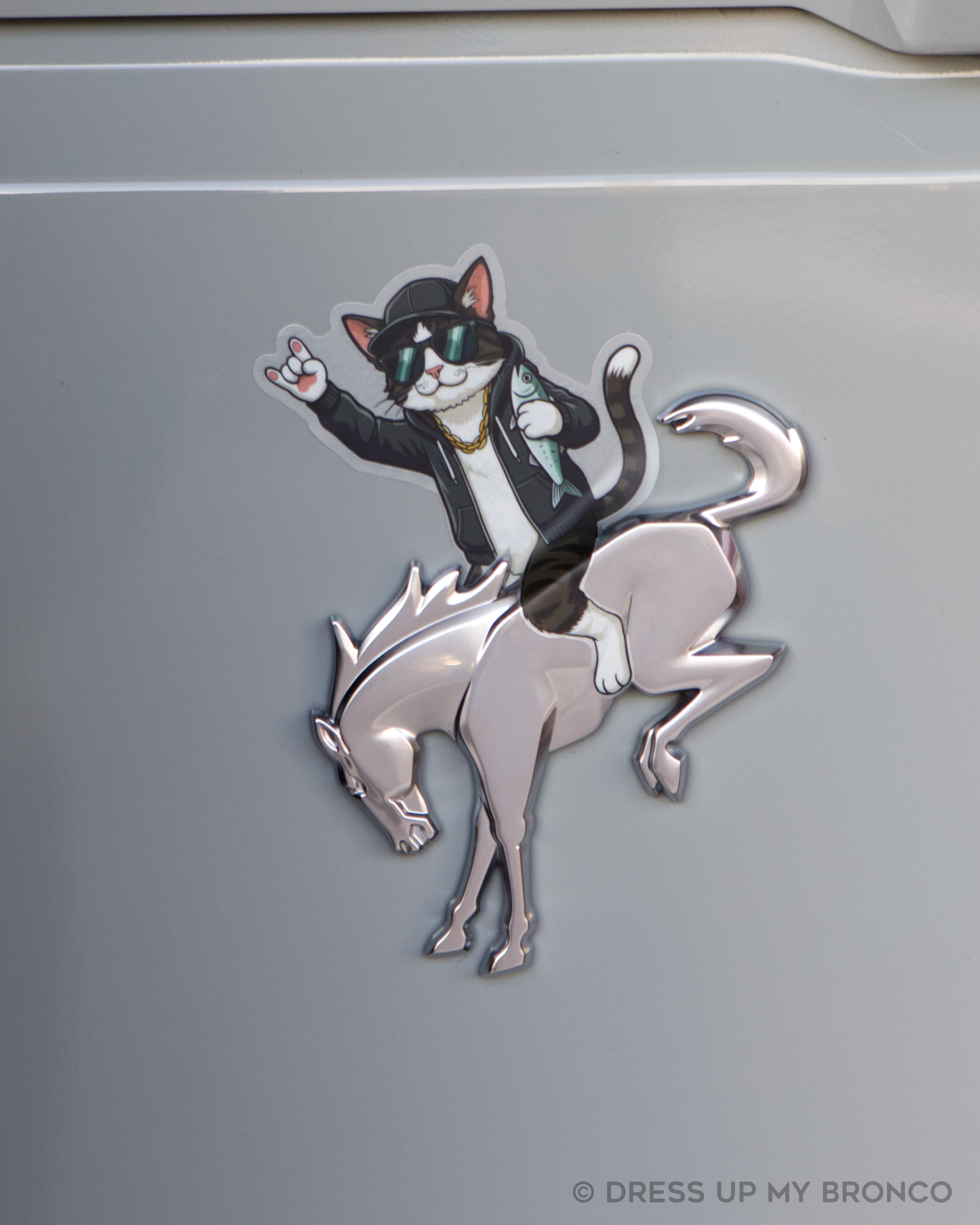 Cool Cat Energy — Bronco Emblem Vinyl Decal (Meow Edition)