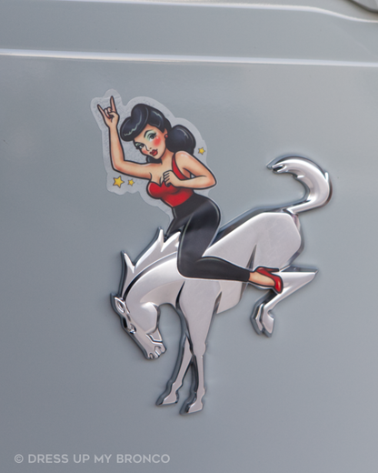 Bronco Bombshell — Bronco Emblem Vinyl Decal (Pin-Up Edition)
