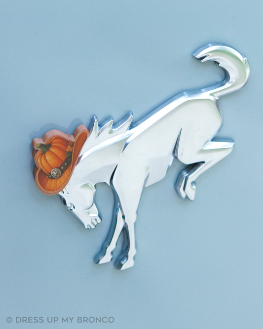 Giddy Up, Pumpkin — Bronco Rear Emblem 3D Cowboy Hat