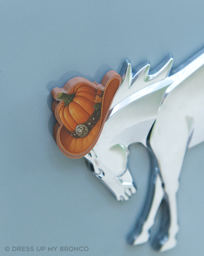 Giddy Up, Pumpkin — Bronco Rear Emblem 3D Cowboy Hat