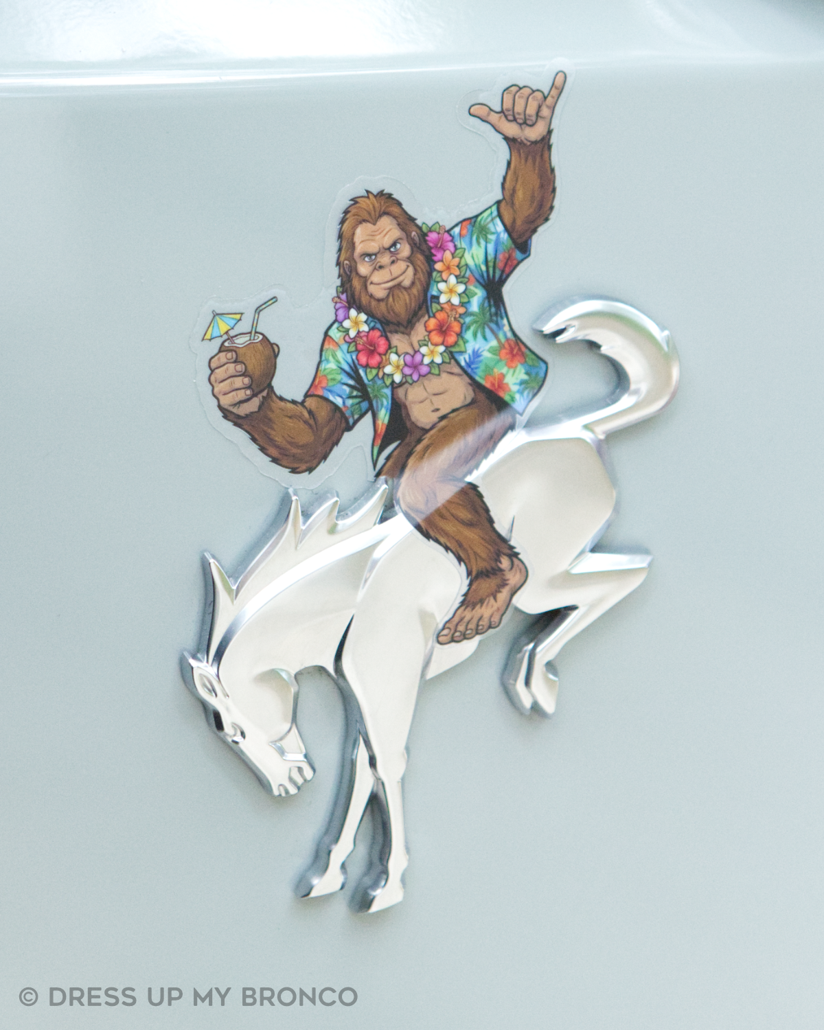 Aloha Mode Sasquatchy — Bronco Rear Emblem Vinyl Decal
