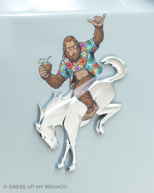 Aloha Mode Sasquatchy — Bronco Rear Emblem Vinyl Decal