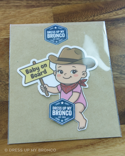 Baby on Board — Bronco Rear Emblem Vinyl Decal (Milestone Edition)