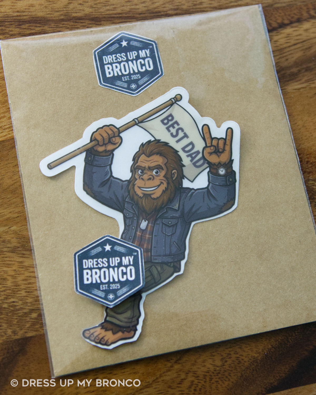 Dad Mode Sasquatchy — Bronco Rear Emblem Vinyl Decal (Milestone Edition)
