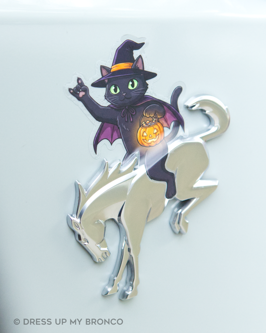 Black Cat Mischief — Bronco Rear Emblem Vinyl Decal