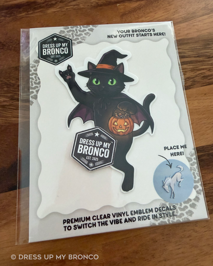 Black Cat Mischief — Bronco Rear Emblem Vinyl Decal
