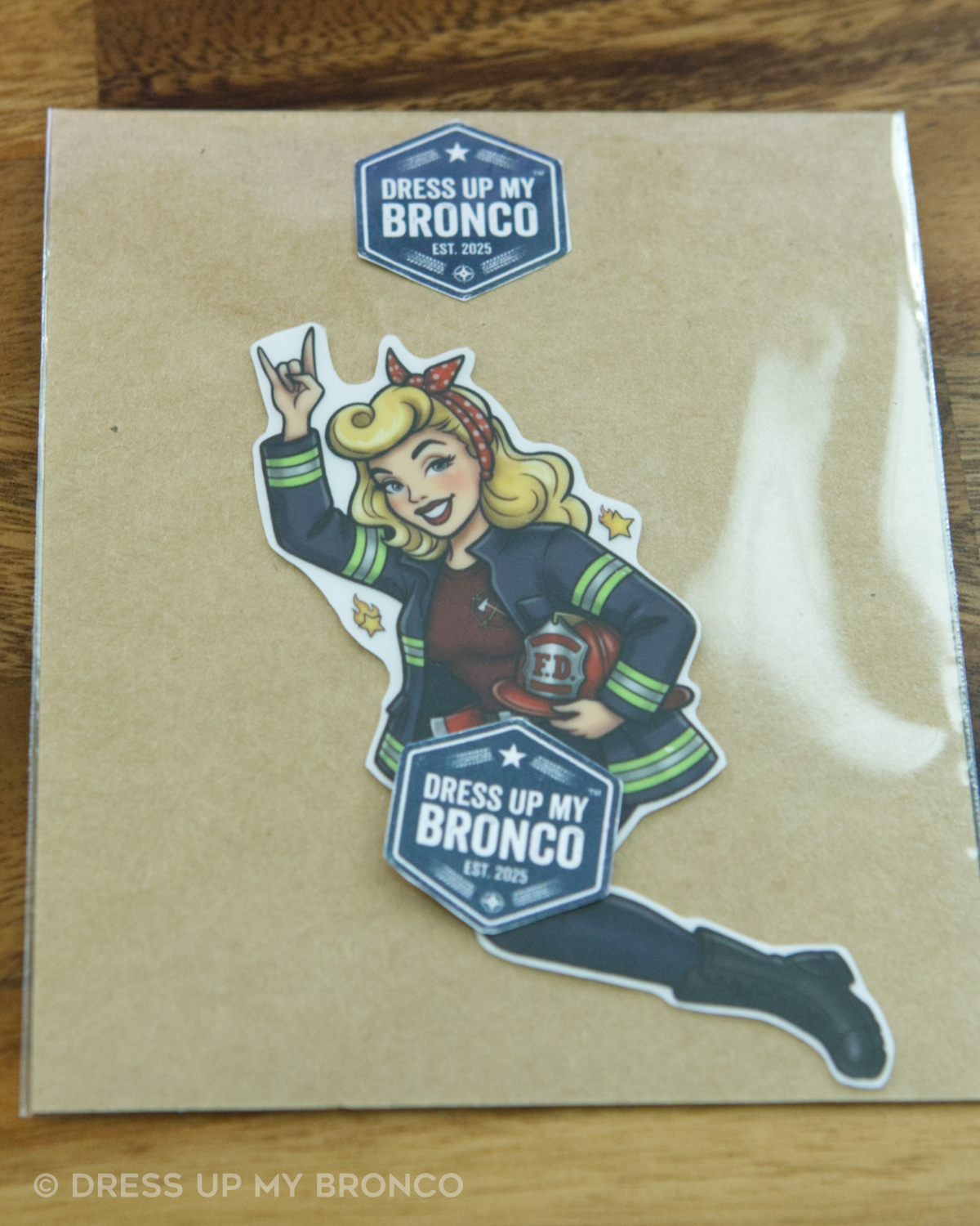 Firehouse Babe (Blonde) — Bronco Emblem Decal (On Duty Edition)