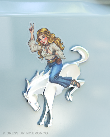 Boho Bronco Babe (Golden Meadow) - Bronco Rear Emblem Vinyl Decal