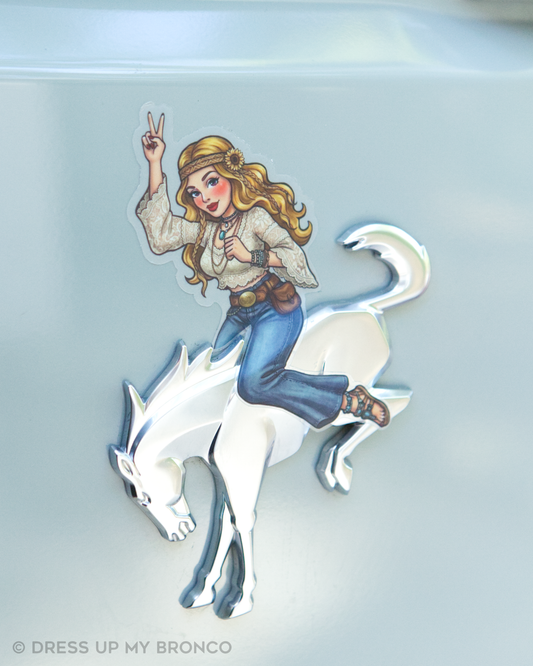 Boho Bronco Babe (Golden Meadow) - Bronco Rear Emblem Vinyl Decal