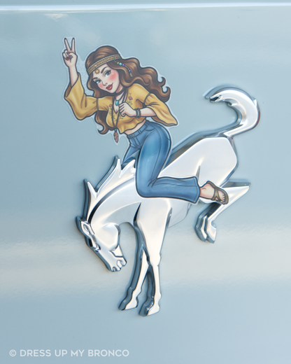 Boho Bronco Babe — Bronco Rear Emblem Vinyl Decal (Pin-Up Edition)