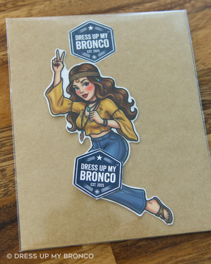 Boho Bronco Babe — Bronco Rear Emblem Vinyl Decal (Pin-Up Edition)