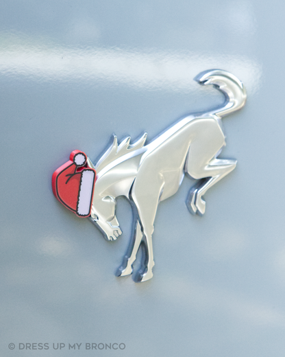 Bucking Claus — Bronco Rear Emblem Santa 3D Hat