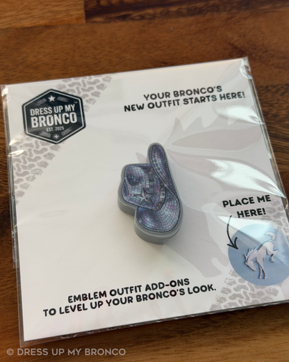 Disco Rodeo — Bronco Rear Emblem 3D Hat