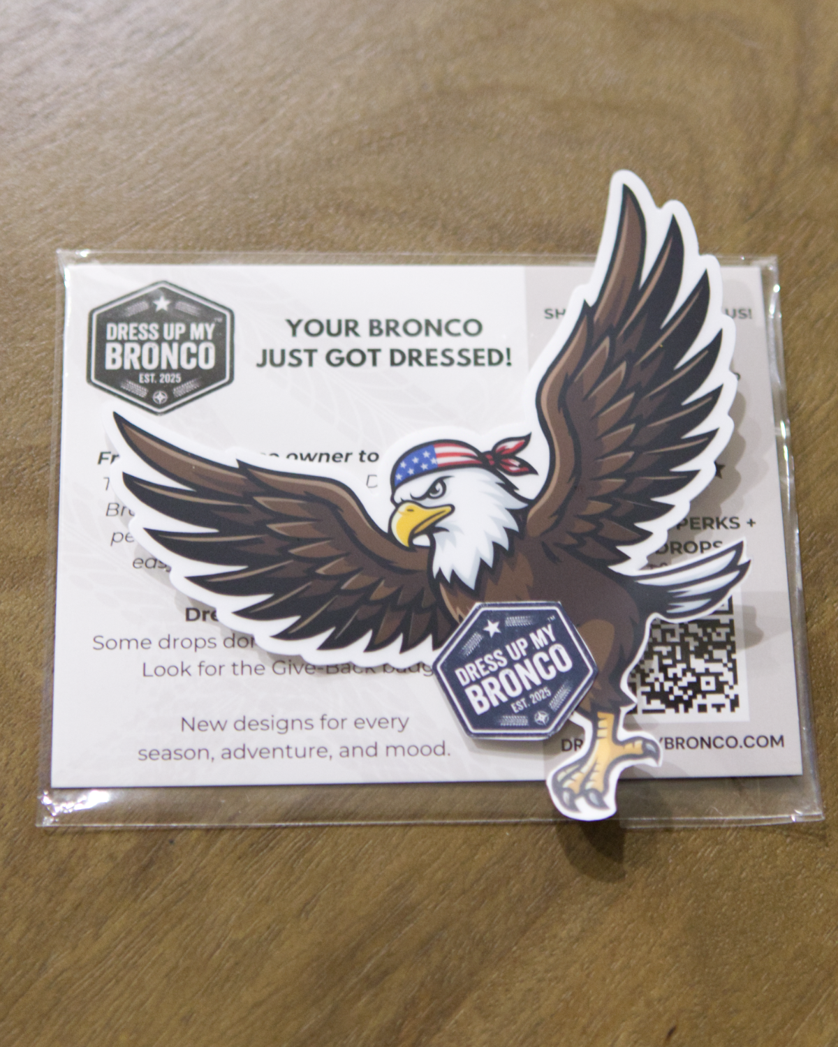Freedom Flyer — Bronco Rear Emblem Vinyl Decal (Patriot Edition)