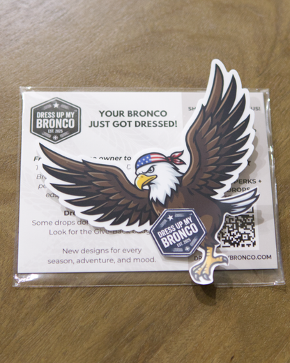Freedom Flyer — Bronco Rear Emblem Vinyl Decal (Patriot Edition)