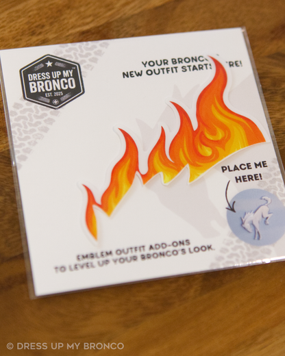 Flame Mode — Bronco Rear Emblem Vinyl Decal