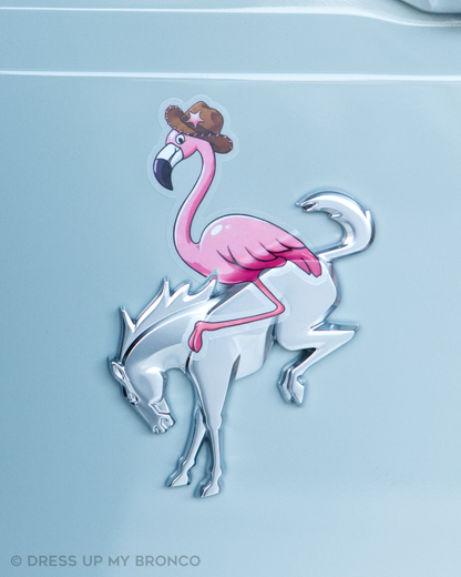 Flamingo Rodeo — Bronco Rear Emblem Vinyl Decal (Coastal Edition)