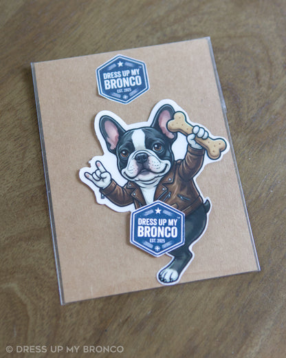 Frenchie & Roll — Bronco Emblem Vinyl Decal (Woof Edition)