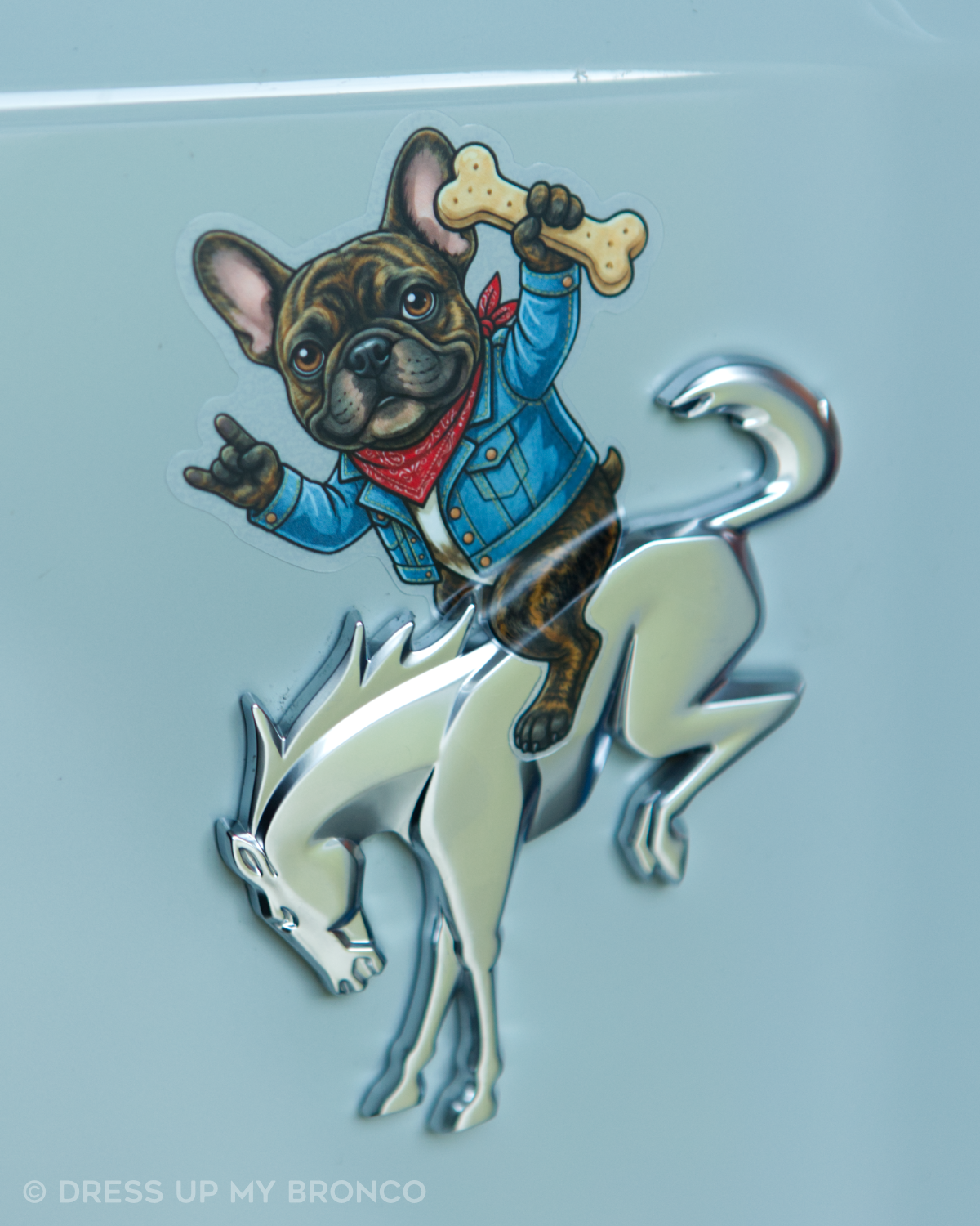 Frenchie & Roll — Bronco Emblem Vinyl Decal (Woof Edition) See Variations!