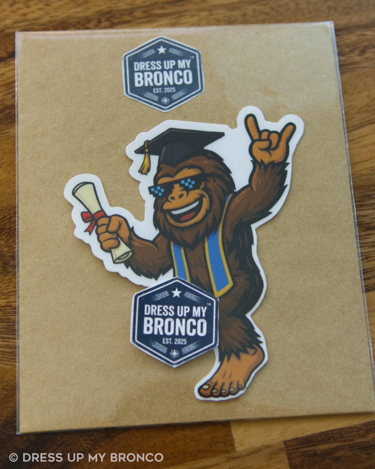 Grad Mode Sasquatchy — Bronco Emblem Vinyl Decal (Milestone Edition)