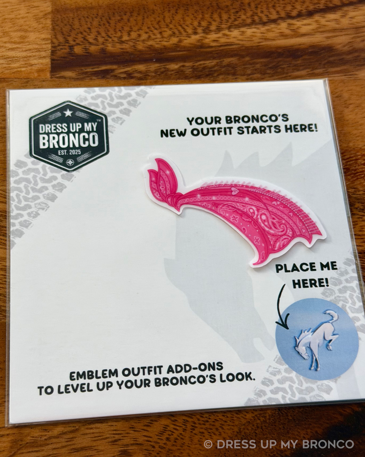 Pretty in Pink Bandana — Bronco Rear Emblem Bandana