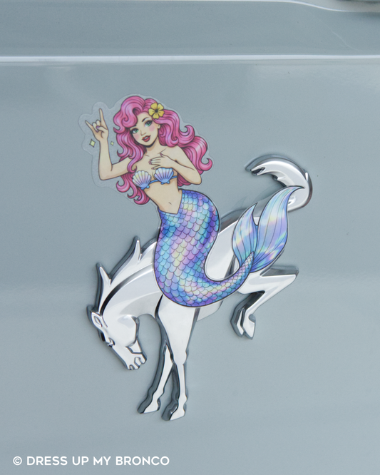 Cotton Candy Mermaid — Bronco Rear Emblem Vinyl Decal (Coastal Edition)