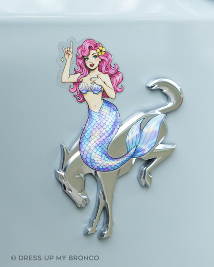 Cotton Candy Mermaid — Bronco Rear Emblem Vinyl Decal (Coastal Edition)