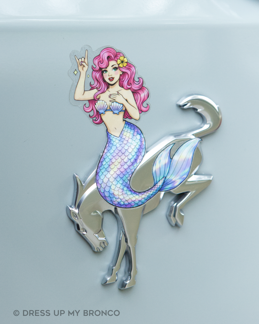 Cotton Candy Mermaid — Bronco Rear Emblem Vinyl Decal (Coastal Edition)