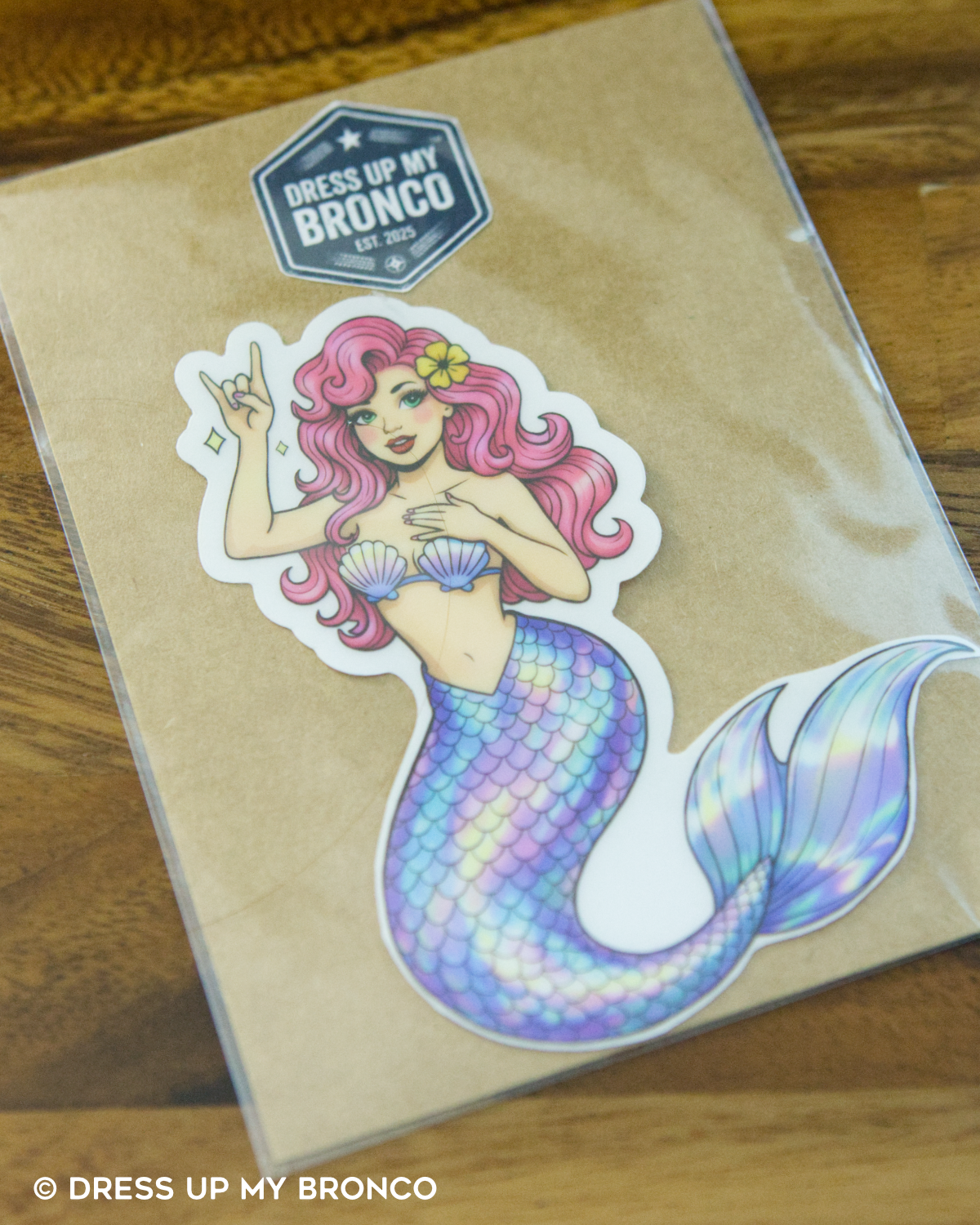 Cotton Candy Mermaid — Bronco Rear Emblem Vinyl Decal (Coastal Edition)
