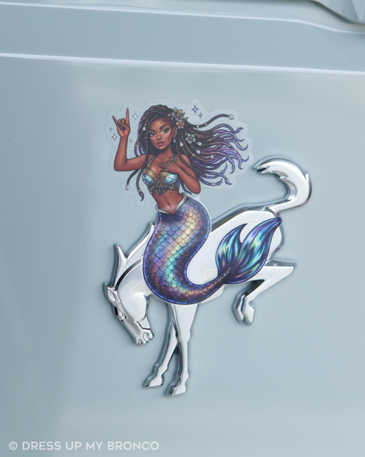 Midnight Mermaid — Bronco Rear Emblem Vinyl Decal (Coastal Edition)