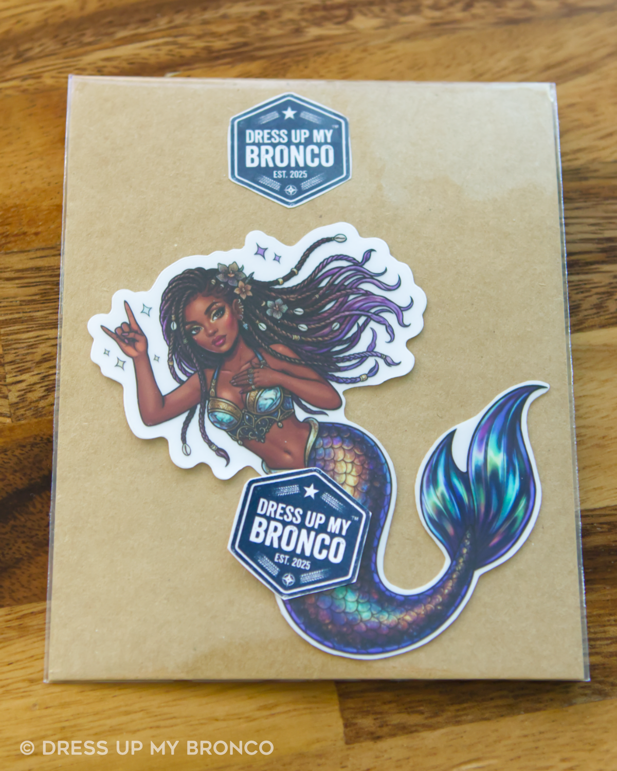 Midnight Mermaid — Bronco Rear Emblem Vinyl Decal (Coastal Edition)