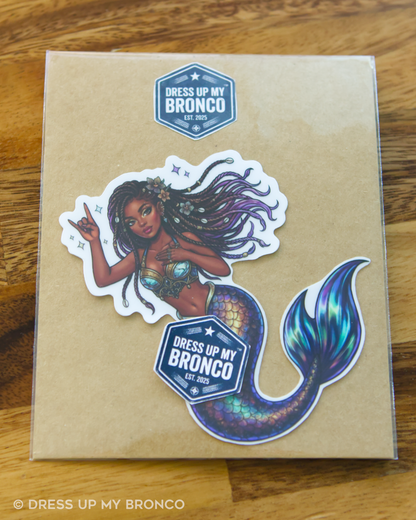 Midnight Mermaid — Bronco Rear Emblem Vinyl Decal (Coastal Edition)