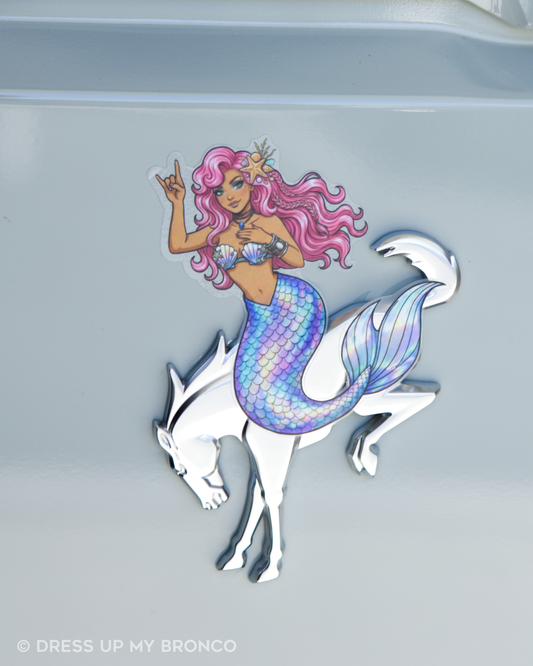 Starfish Mermaid — Bronco Rear Emblem Vinyl Decal (Coastal Edition)
