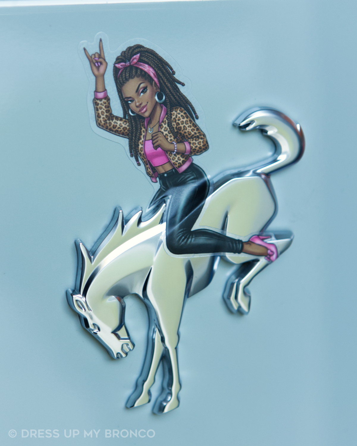 Midnight Bombshell: Wild Side — Bronco Rear Emblem Vinyl Decal (Pin-Up Edition)