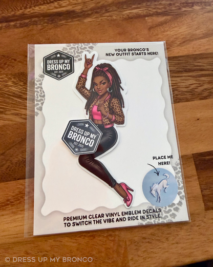 Midnight Bombshell: Wild Side — Bronco Rear Emblem Vinyl Decal (Pin-Up Edition)