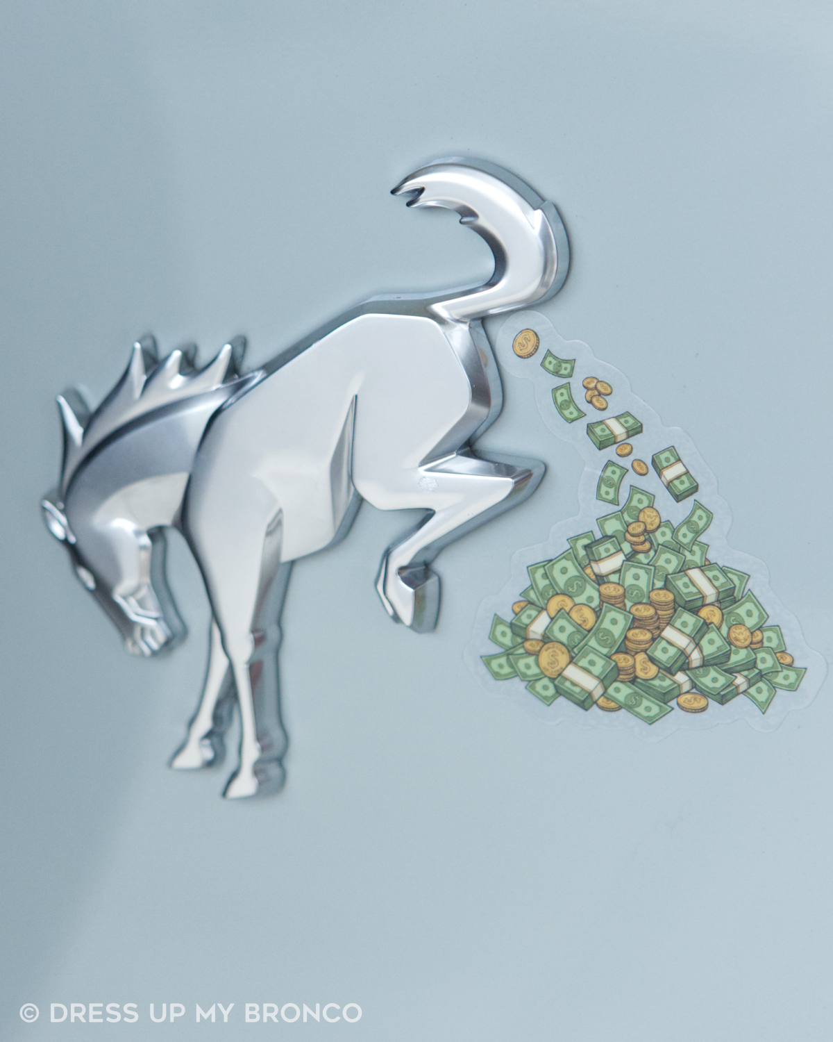 Money Trail — Bronco Rear Emblem Vinyl Decal