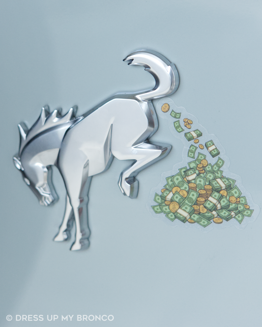 Money Trail — Bronco Rear Emblem Vinyl Decal