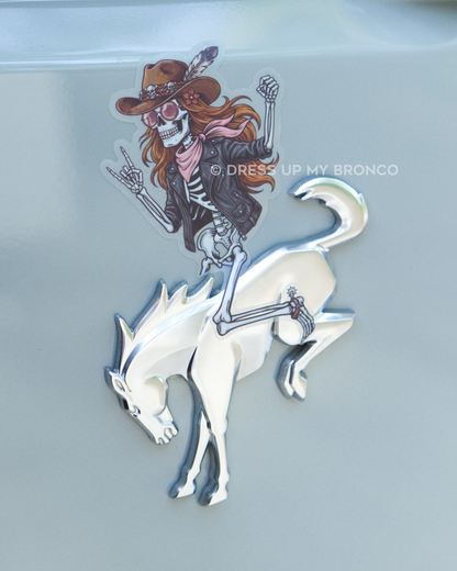 Outlaw Bones Babe — Bronco Rear Emblem Vinyl Decal