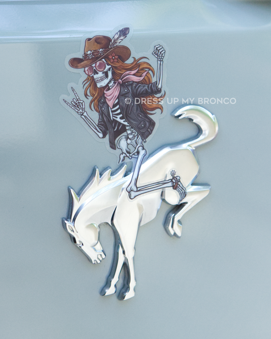 Outlaw Bones Babe — Bronco Rear Emblem Vinyl Decal