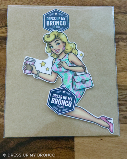 Palm Chic Babe — Bronco Rear Emblem Vinyl Decal (Daily Driver Edition)