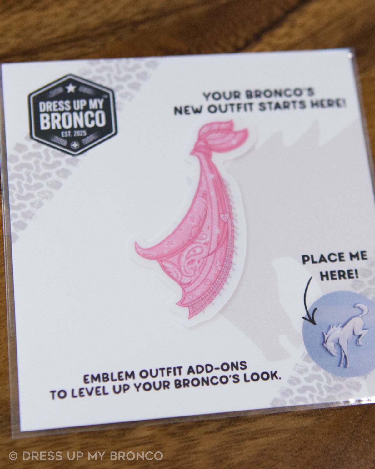 Pretty in Pink — Bronco Rear Emblem Bandana