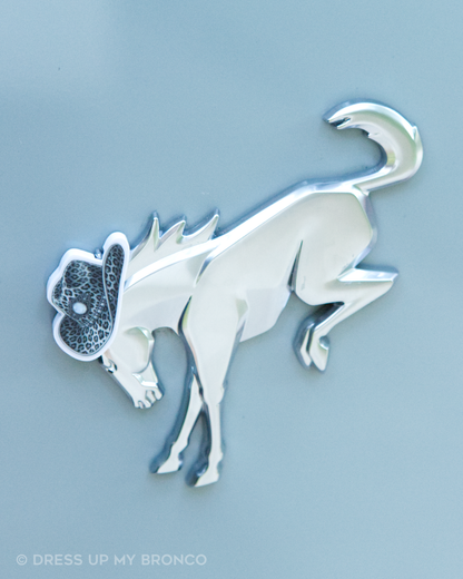 Silver Rodeo — Bronco Rear Emblem 3D Cowboy Hat