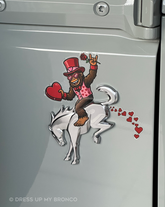 Sasquatchy Bae + Dropping Hearts — Bronco Rear Emblem Decal (Valentine’s Edition)