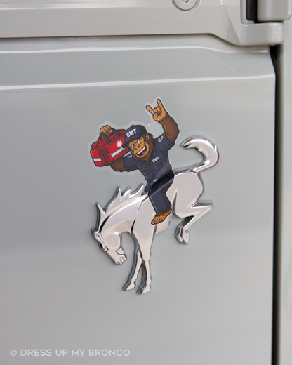 Sasquatchy to the Rescue — Bronco Emblem Vinyl Decal (Sasq on Duty Edition)